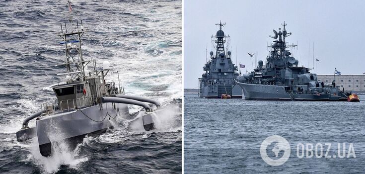 A video of a maritime drone in Sevastopol Bay under massive shelling by the occupants was published