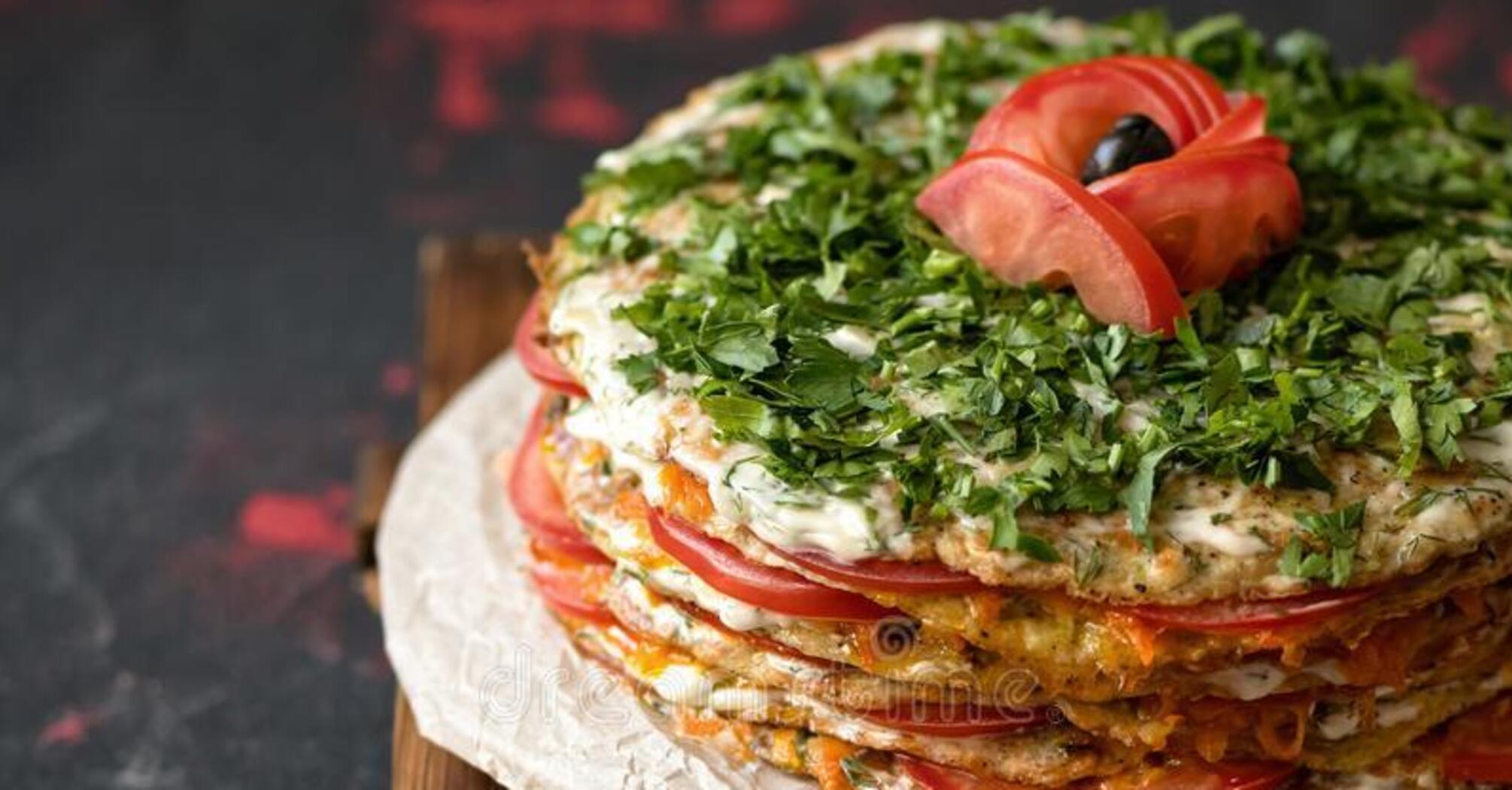 Zucchini cake with spicy filling: recipe for dinner and holiday table