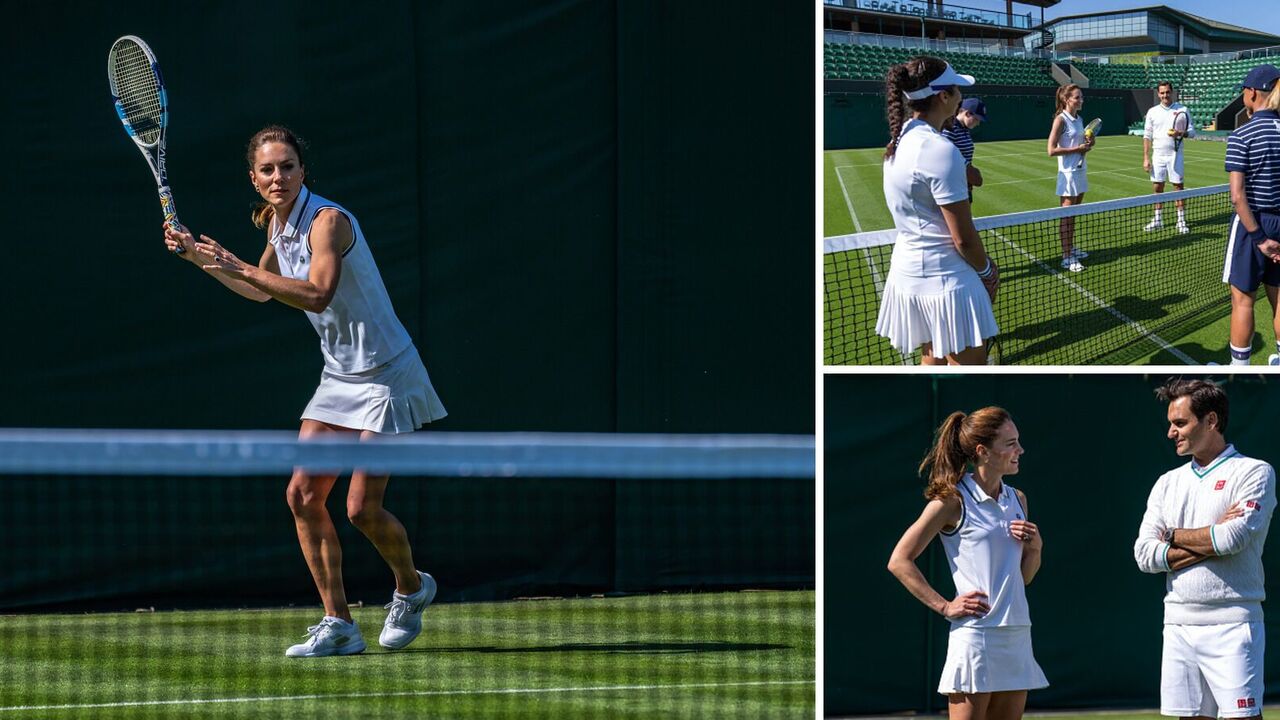 Federer zagrał z księżną Walii na Wimbledonie. Wideo