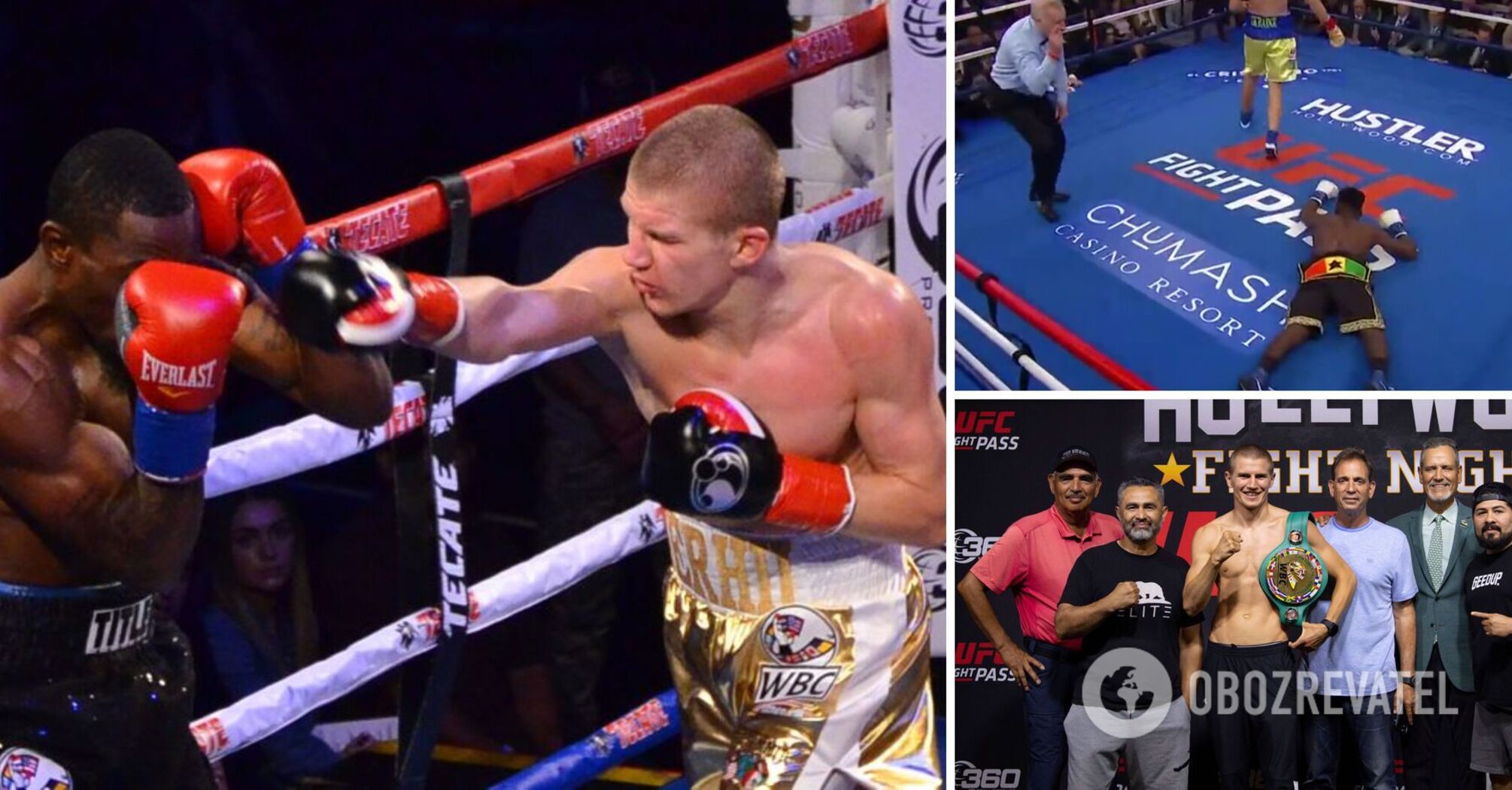 Famous Ukrainian boxer won the championship fight by knockout in the 1st round. Video