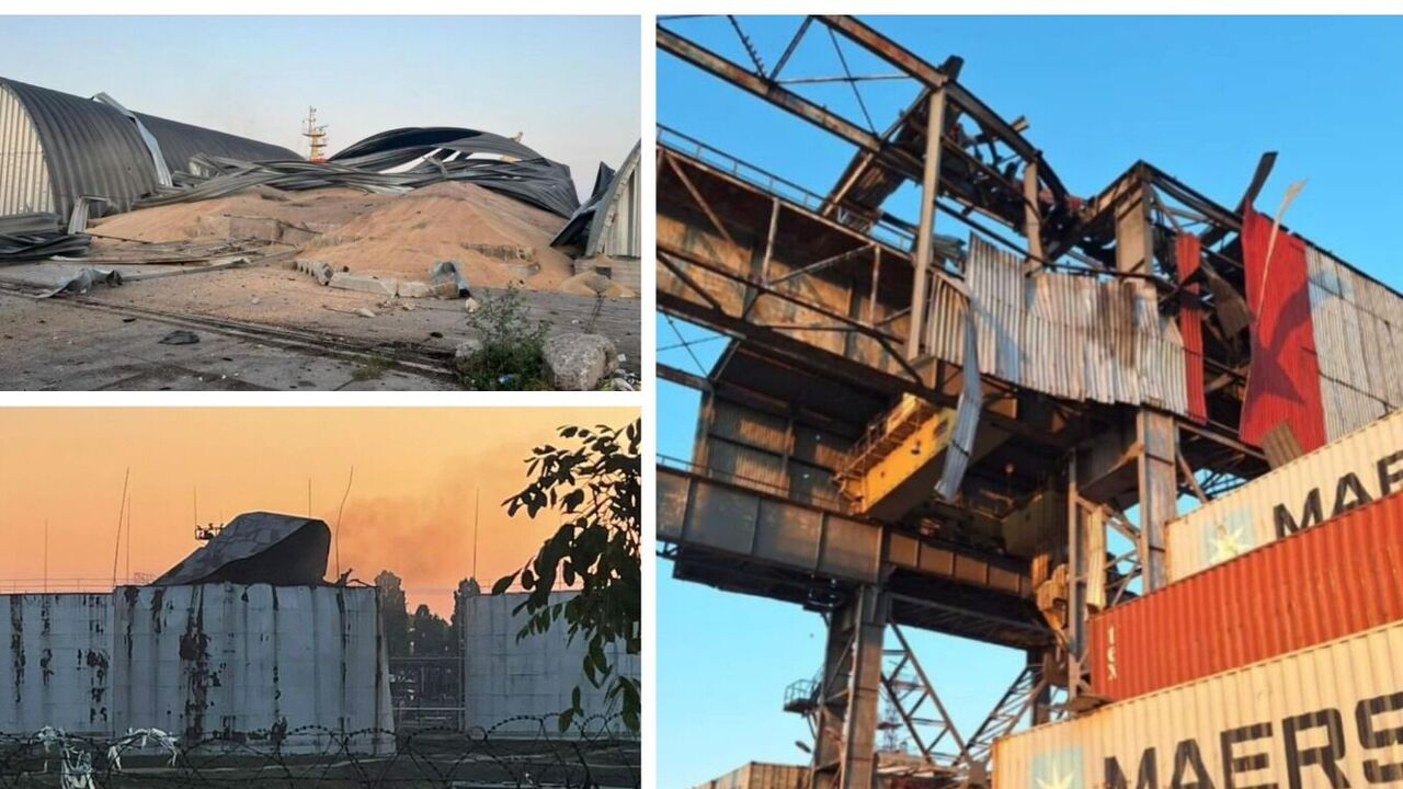 The occupants at night attacked the port infrastructure of the Danube in Odessa region: a hangar with grain was destroyed, there are victims. Photo