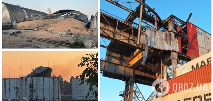 The occupants at night attacked the port infrastructure of the Danube in Odessa region: a hangar with grain was destroyed, there are victims. Photo