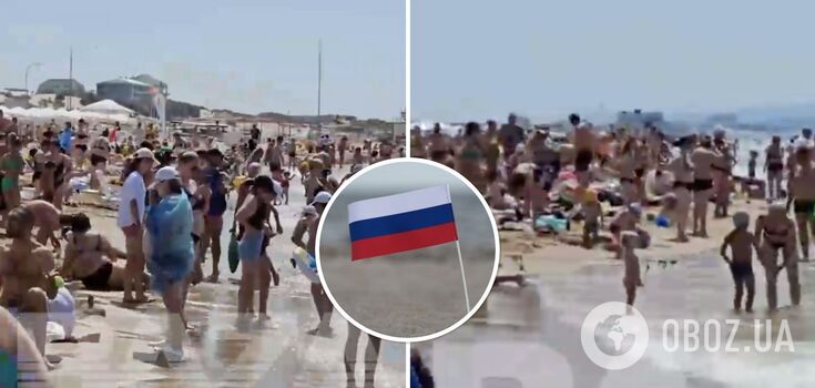 Rosjanie przestraszyli się wybuchów na Krymie i rzucili się na domowe plaże: krzyki, zgniatanie, pływanie na zmianę. Zdjęcie