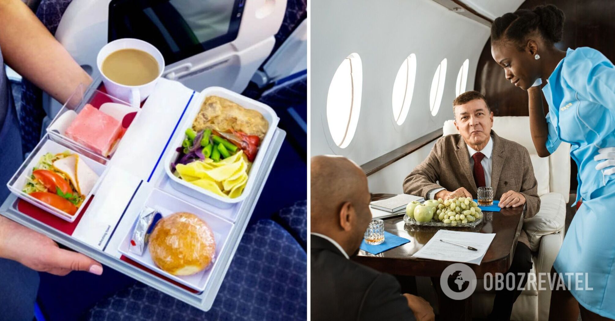 Food on an airplane can be spoiled