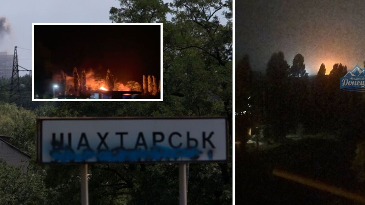 Explosions heard in occupied Shakhtarsk: occupants confirmed attacks on the oil depot. Video