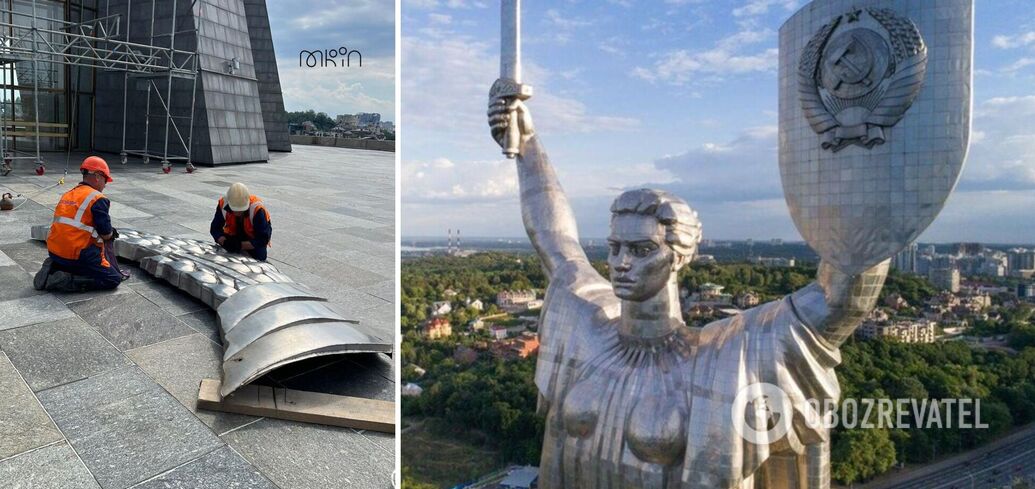 W Kijowie rozpoczęto demontaż radzieckiego herbu z pomnika Ojczyzny. Materiał historyczny