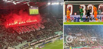 Poland protested against Ukraine by posting offensive banners during a soccer game. Photo fact