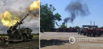 Ukraińskie siły zbrojne urządziły 'pokaz ognia' dla mieszkańców Zaporoża, widoczny dym. Zdjęcie