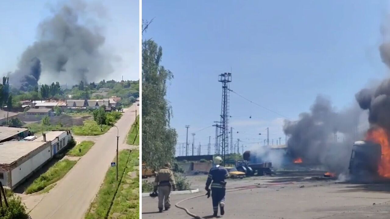 W okupowanej Jasynuwacie "bawełna", płonące samochody i ciężarówki. Wideo