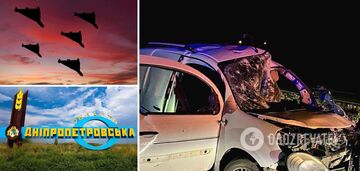 The occupants attacked Dnipropetrovsk region with drones: the wreckage of 'Shahed' UAV fell on the car, two people were killed. Photo