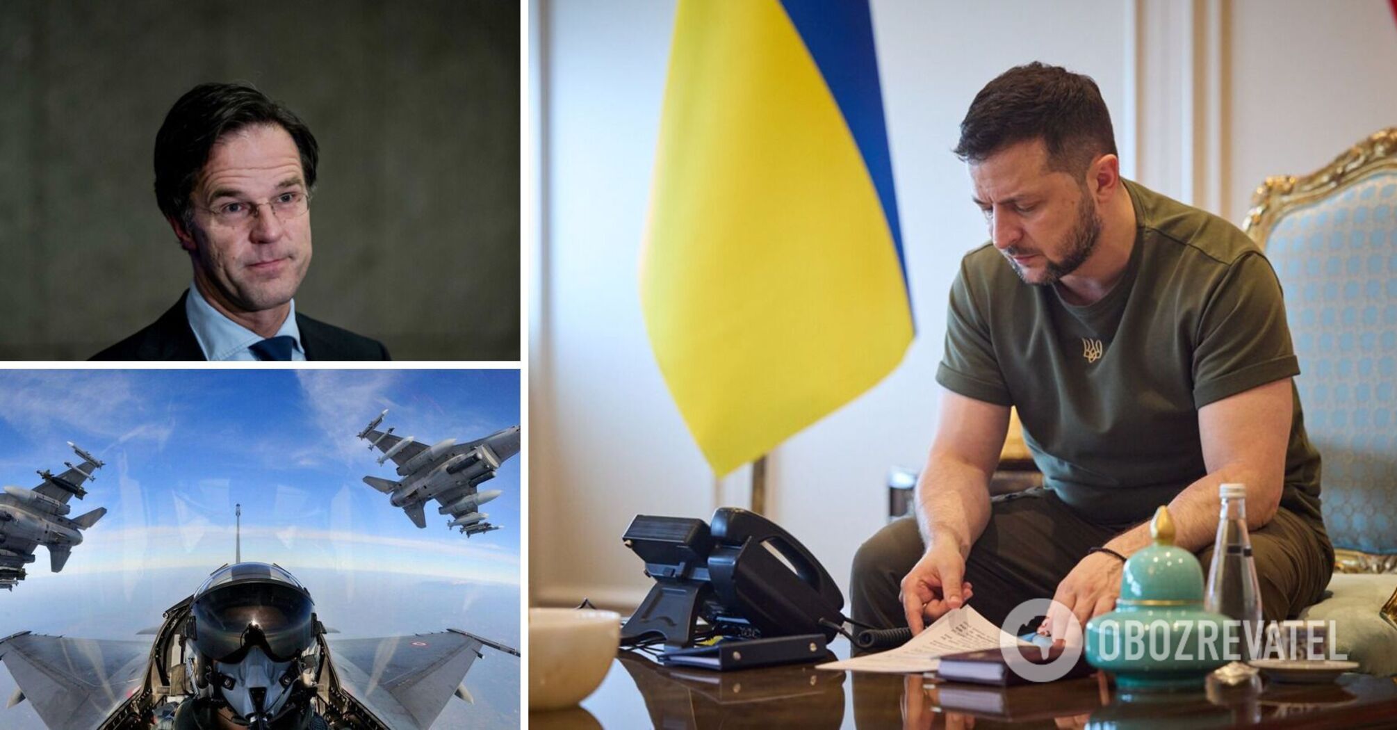 Zelenskyy discusses with Rutte the timing of training for Ukrainian pilots on F-16