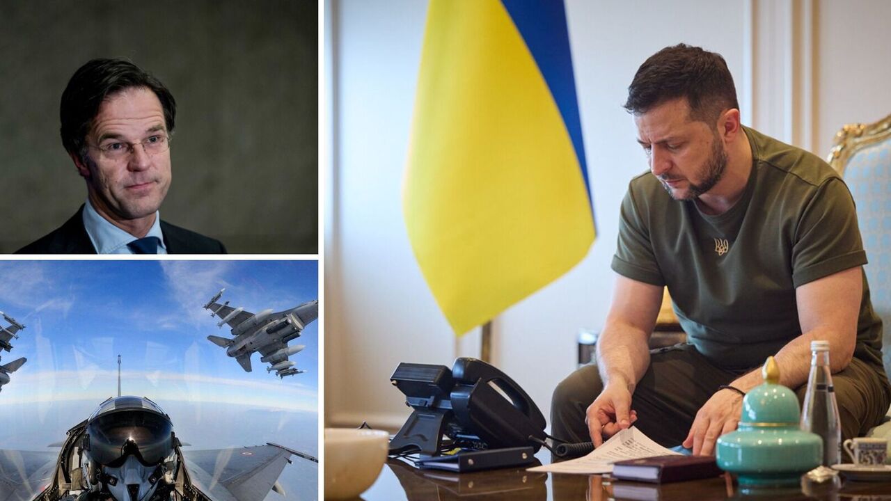 Zełenski omówił z Rutte termin rozpoczęcia przez ukraińskich pilotów szkolenia na samolotach F-16.