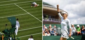 A Ukrainian tennis player fell on the court after the Wimbledon 2023 match. She received a standing ovation