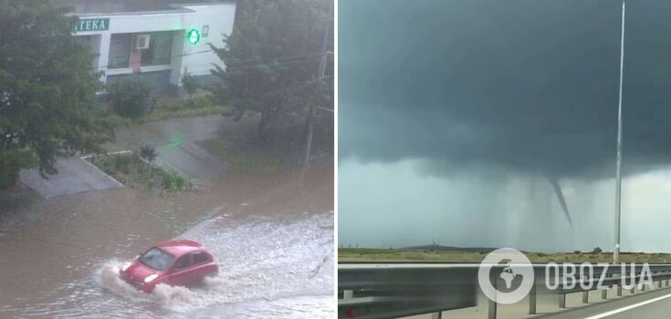 Is Nature Hinting? There was a tornado near the Crimean bridge, Dzhankoi and Kerch were flooded by downpours. Video