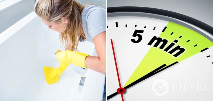 How to make your bathtub shine clean: the 5-minute rule comes in handy