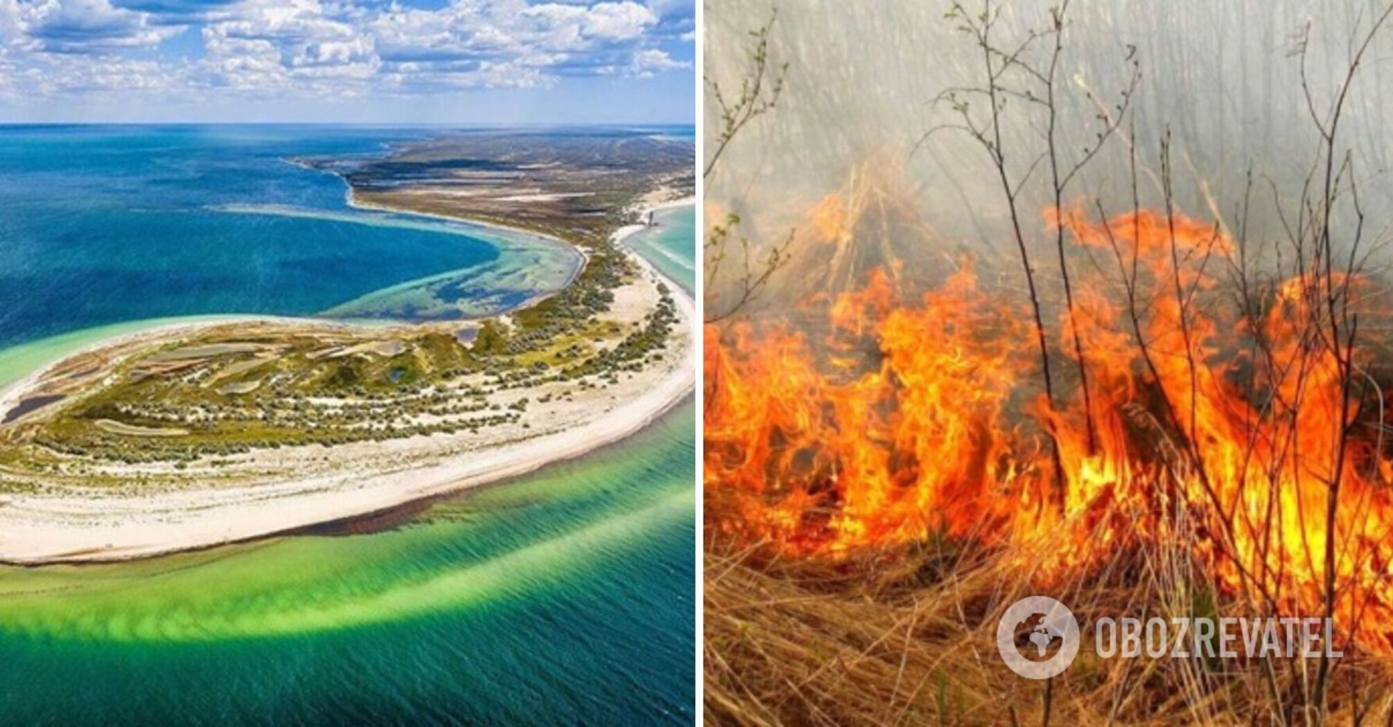 Losses worth billions of hryvnias: fire in occupied Dzharylhach destroyed a protected area