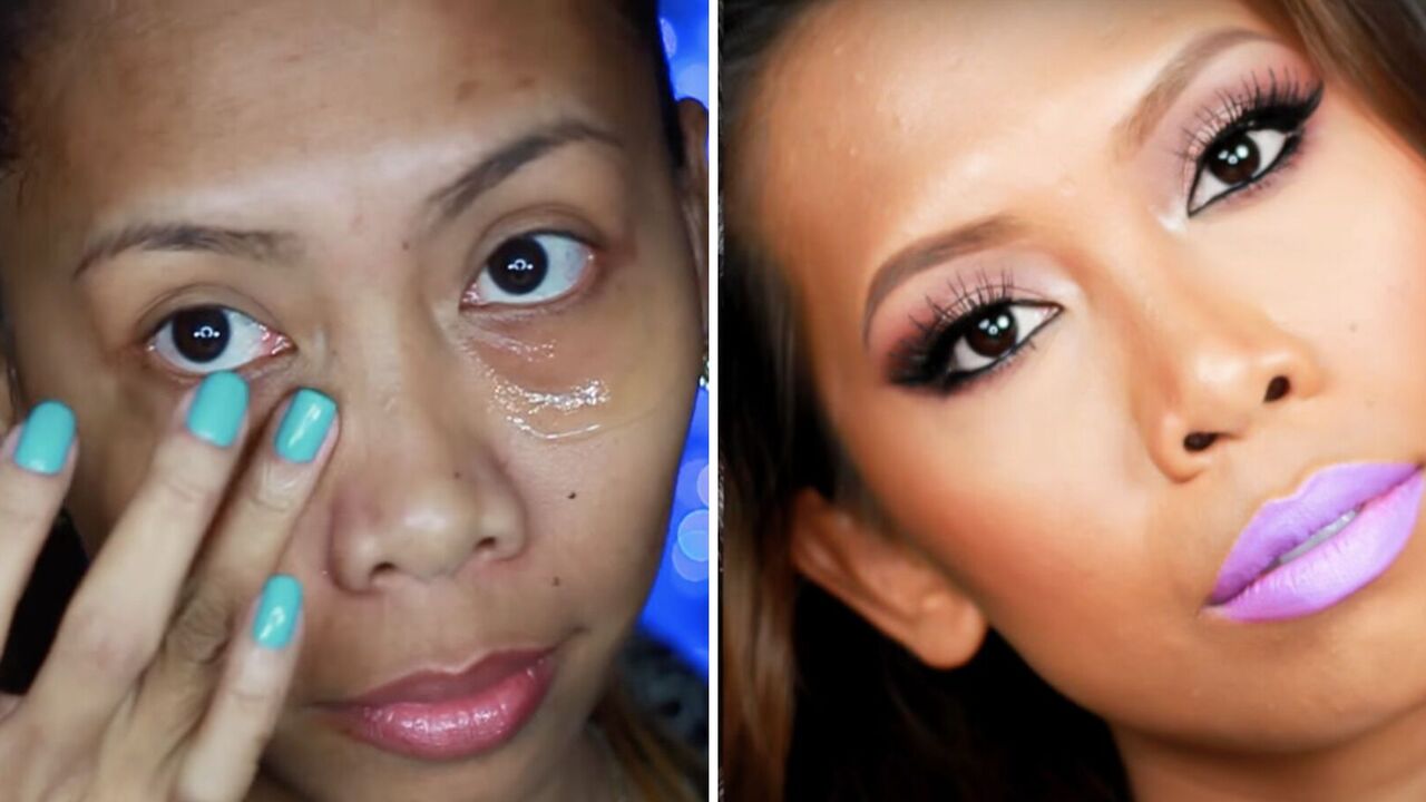 Make-up makeover: before and after