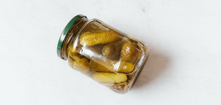 Jars with cucumbers