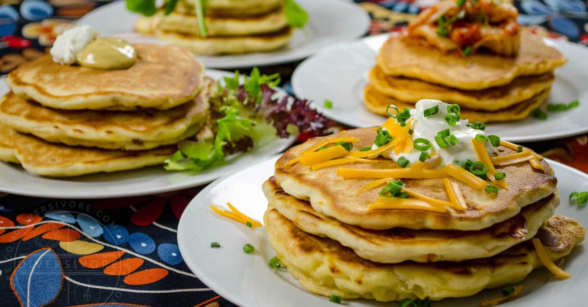 Quick thin vegetable pancakes