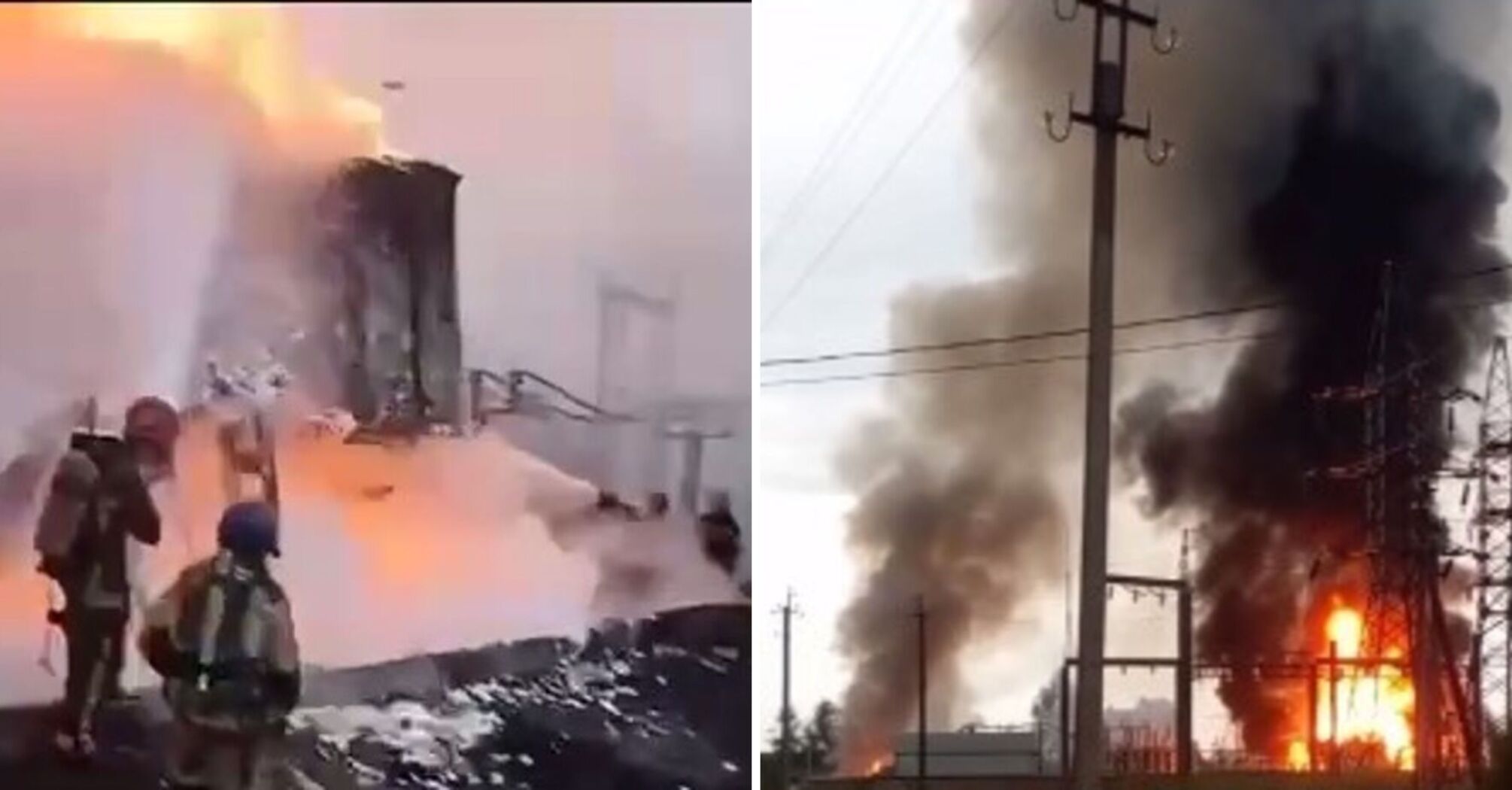 An electrical substation burst into flames in Kaluga, Russia; two transformers out of operation. Video