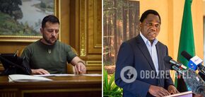 'We are working on the preparation of the Global Peace Summit': Zelenskyy holds talks with Zambian President