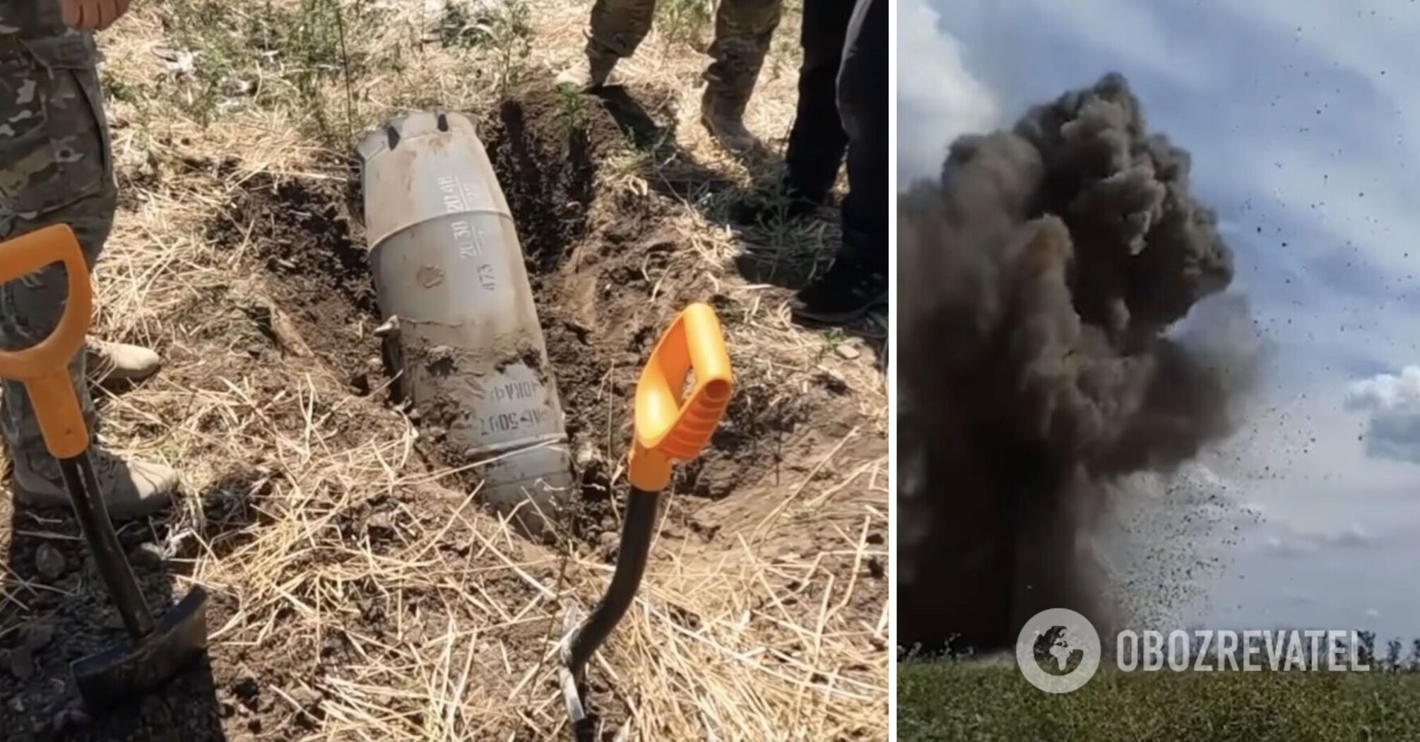 Explosives experts detect and neutralise Russian Tochka-U missile in Kherson region. Video