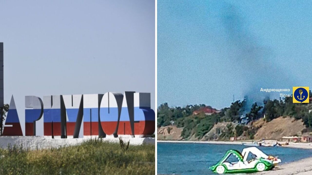 Under the occupied Mariupol explosions erupted, smoke rose. Photo