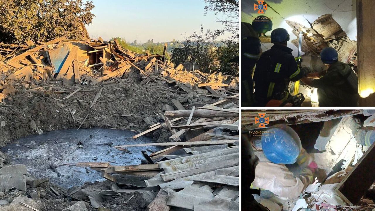 Occupiers launched missile strikes on houses in Zaporizhzhya: people were rescued from under the rubble, there are dead. Photo