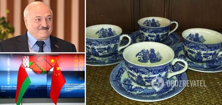 Minister obrony Chin wręcza Łukaszence zestaw filiżanek: sieć się śmieje. Wideo