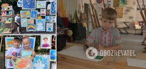 'Za zwycięstwo Ukrainy': 5-letni chłopiec z obwodu czerkaskiego sprzedaje swoje obrazy, by pomóc AFU. Zdjęcia i wideo
