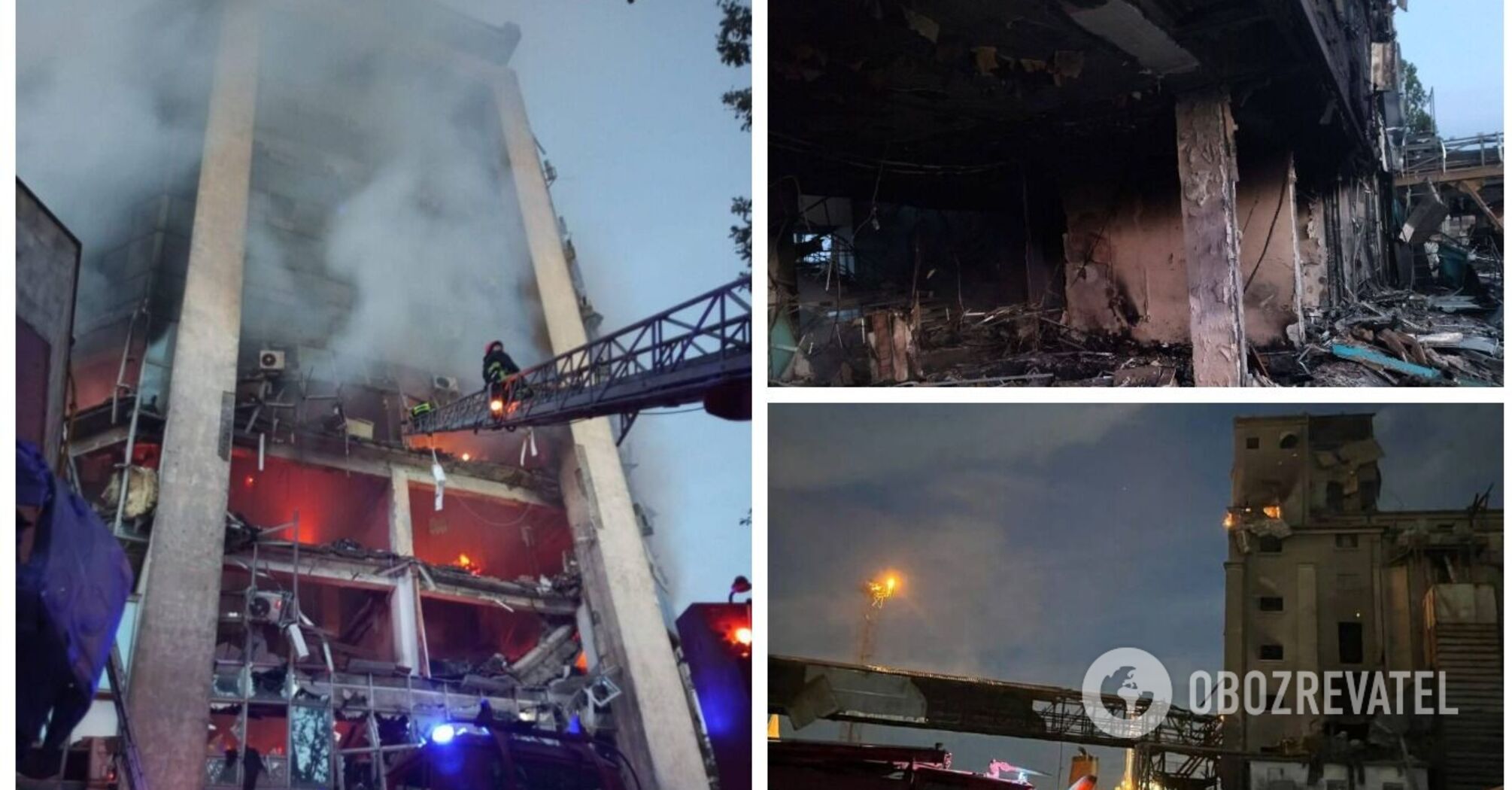 The occupiers hit Odesa port and industrial objects with drones at night, fires broke out. Photo
