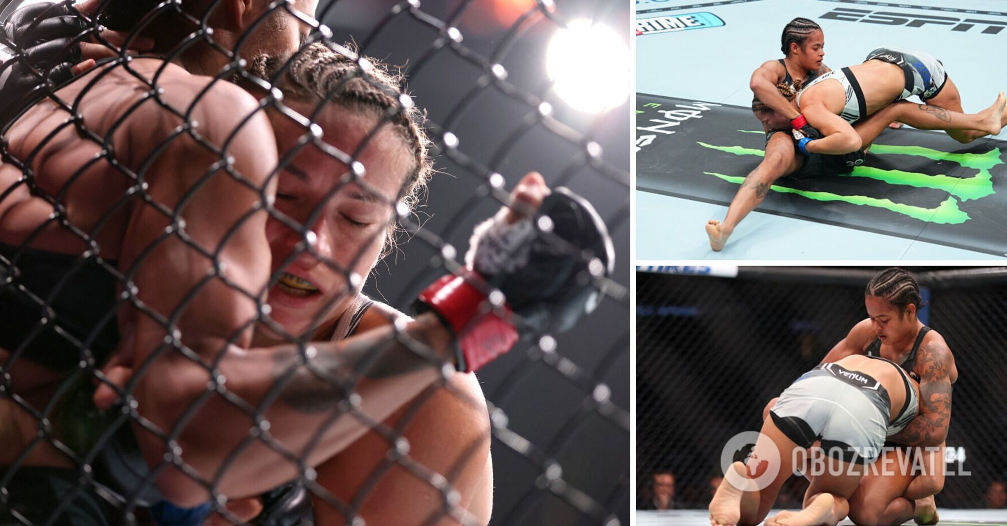 Ukrainian female fighter lost by guillotine choke at the start of a fight in the UFC. Video