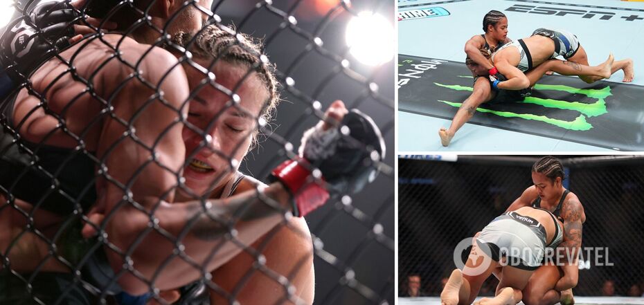 Ukrainian female fighter lost by guillotine choke at the start of a fight in the UFC. Video