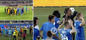 Piłkarze Arisu starli się z Dynamem po meczu z powodu zemsty za Azov. Wideo