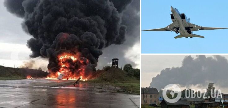 Pojawiły się zdjęcia rosyjskiego Tu-22M3 po ataku drona na bazę lotniczą Soltsy