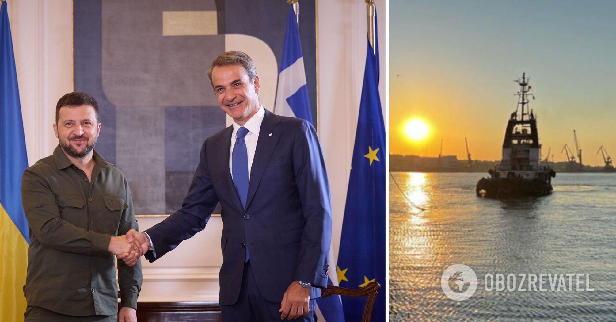 Ukraina stworzyła alternatywny "korytarz zbożowy", ale potrzebuje ochrony powietrznej - Zeleński w Grecji