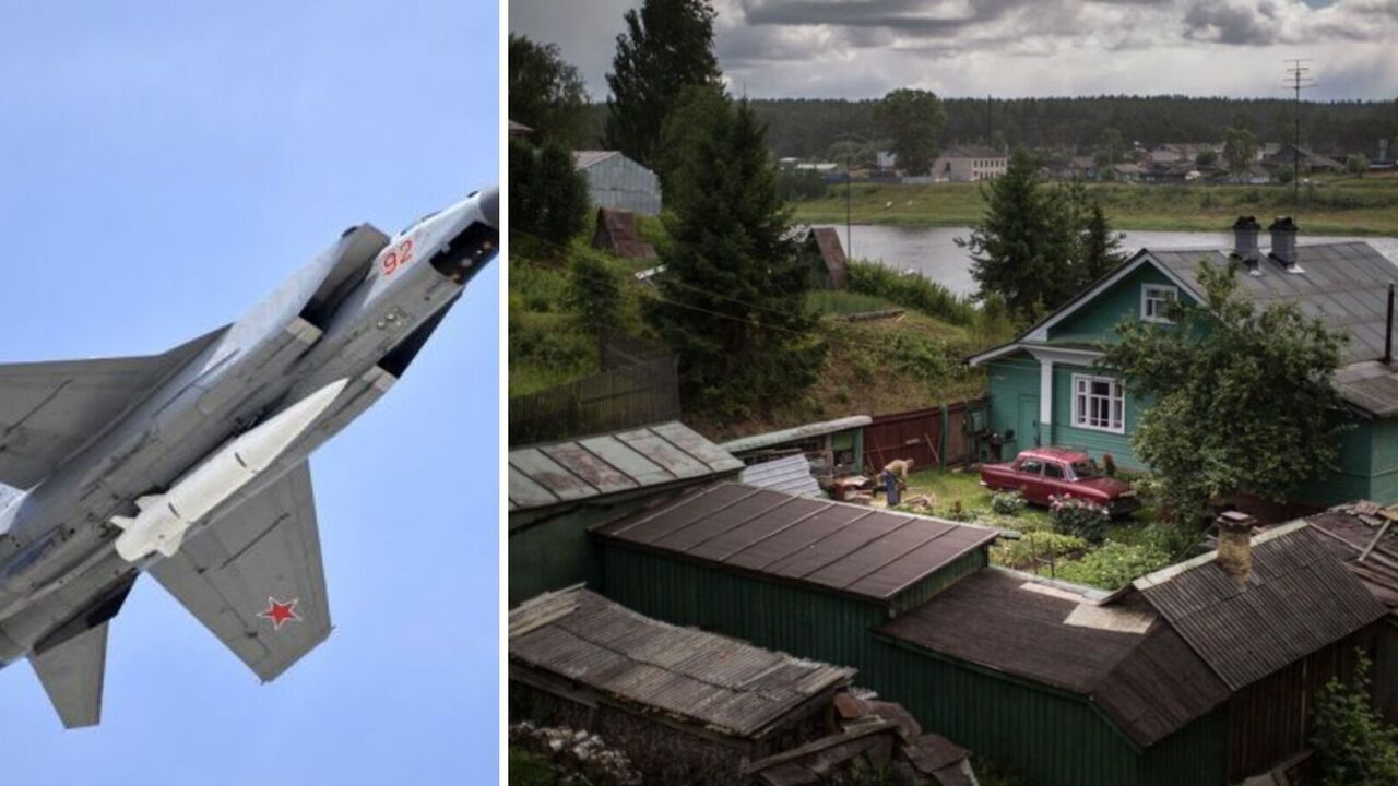 Drewniane szałasy z dziurawymi dachami: tak wygląda rosyjska wioska Sawaslejka, z której startują MiG-31K. Zdjęcie