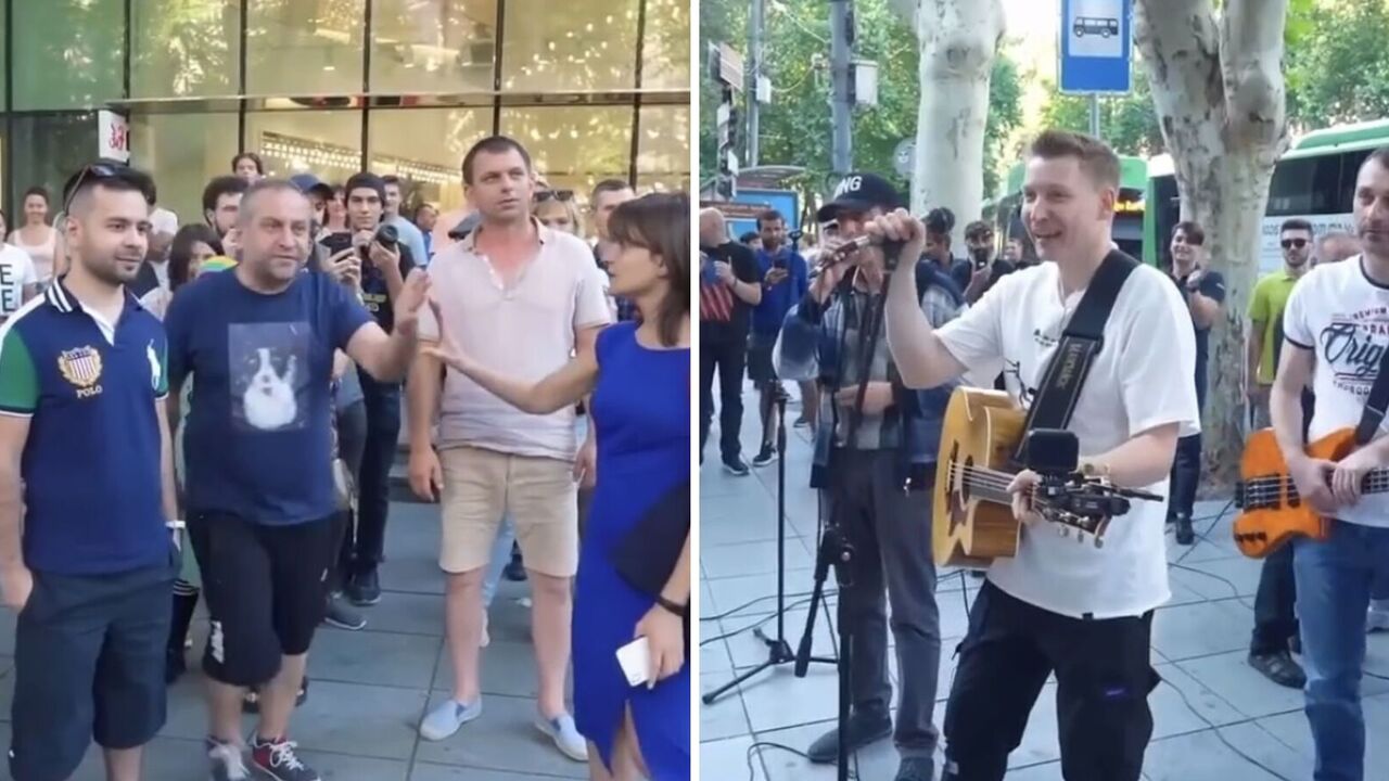 "Russian ship, f*ck you": in Georgia, a man attacks a singer of Russian songs. Video
