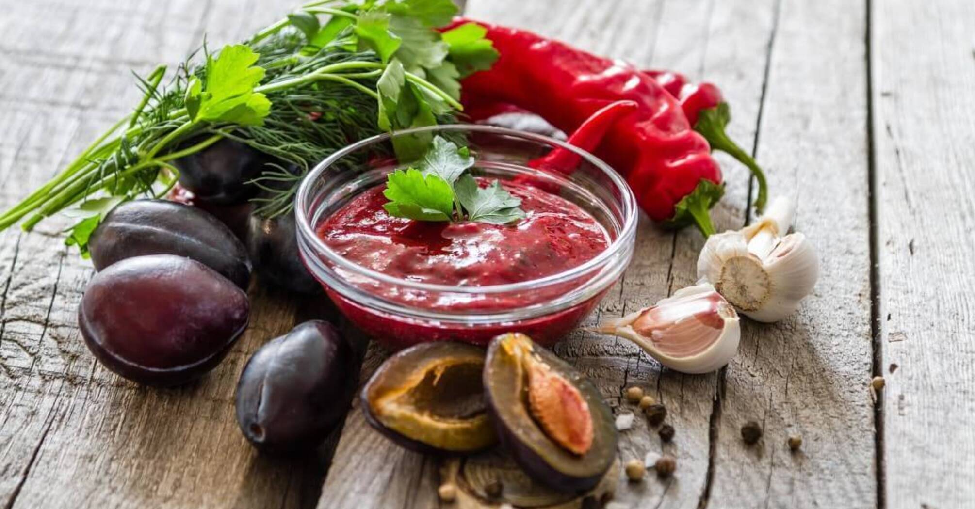The most delicious tkemali sauce from plums for meat for the winter