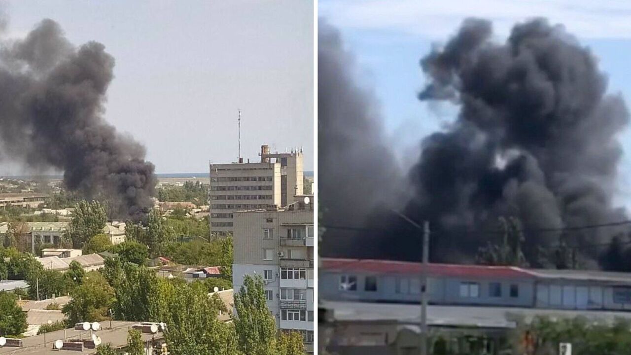 A factory caught fire in Berdyansk, where the occupants brought military equipment: a column of black smoke rose. Photo and video