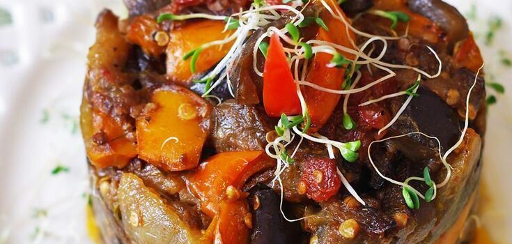 Delicious aubergine salad