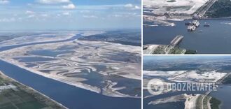 How the Kakhovka Reservoir and Dam looks like now: video taken from a height