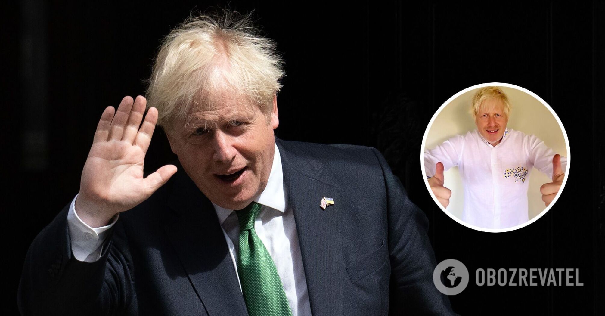 Niebiesko-żółta mapa Ukrainy na sercu: Boris Johnson zachwycił zdjęciem sieciowym w nowej haftowanej vyshyvance