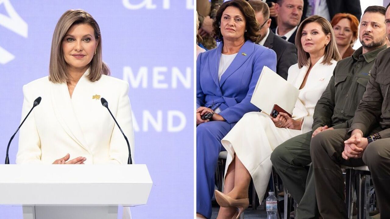 Milk suit and Ukraine brooch: Zelenska's designer explains her look at the First Ladies and Gentlemen Summit