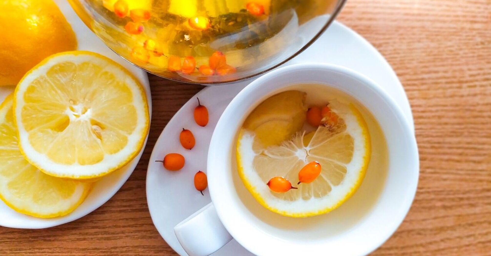 Medicinal tea with sea buckthorn