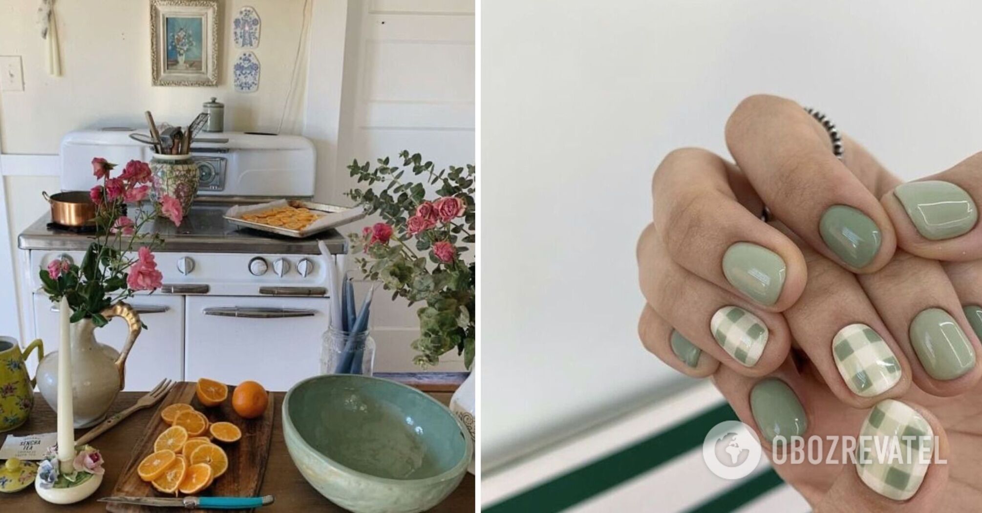 A tea set, a grandmother's towel, and others. 10 ideas for a "village" manicure that will help you plunge into childhood