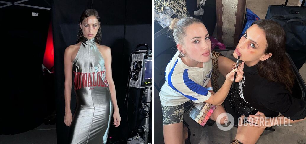 Russian woman Irina Shayk disgraced herself at a fashion show with a black eye. Scandalous photos