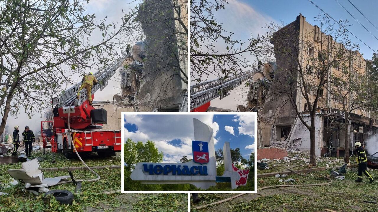 Obiekt infrastruktury cywilnej został trafiony w Czerkasach, 5 osób zostało rannych: jedna osoba pozostaje pod gruzami. Zdjęcie
