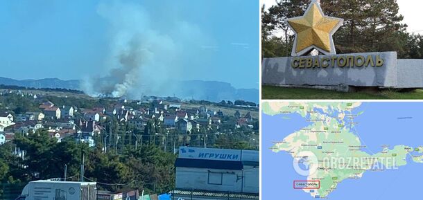 Grass suddenly 'caught fire' in Sevastopol during an air raid and an 'ATACMS threat'. Photo