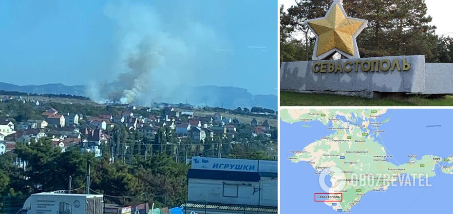 Grass suddenly 'caught fire' in Sevastopol during an air raid and an 'ATACMS threat'. Photo